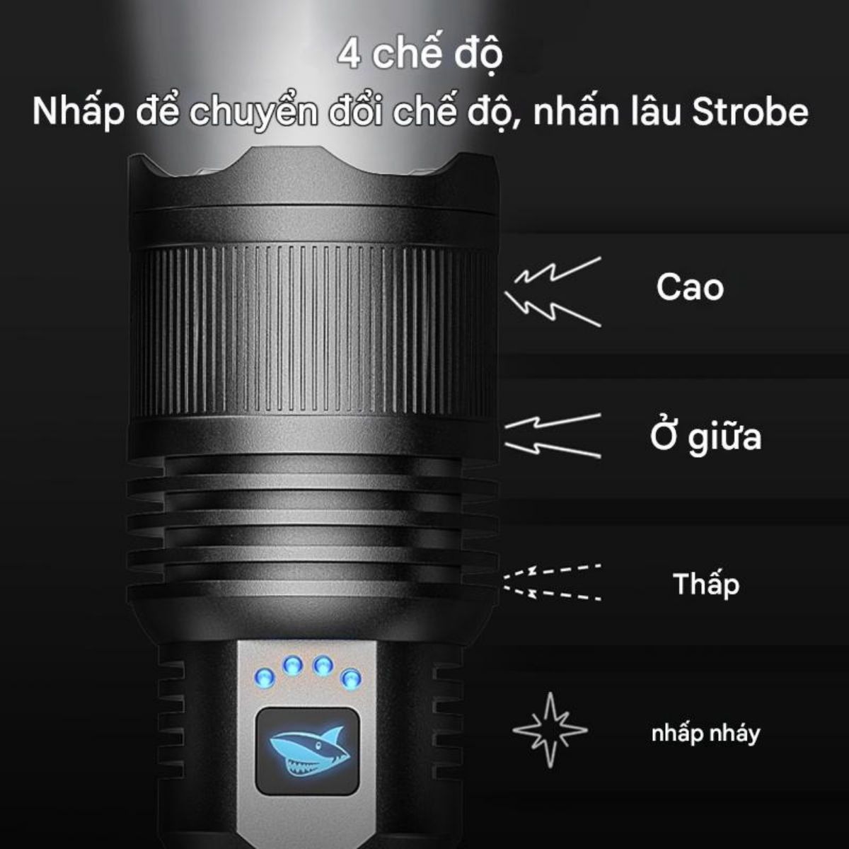 Đèn Pin SMILLING SHARK SD-5212 LED M80 10000lm Type C - Ảnh 9