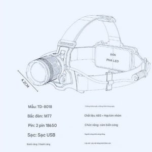 den-pin-doi-dau-smilling-shark-td8018a-khong-cam-bien-led-m77